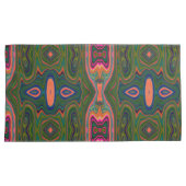 レトロ抽象芸術ブルー、グリーン、オレンジパターン 枕カバー (正面右)