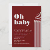 レトロ抽象芸術ベビーシャワー |招待状 招待状 (正面)