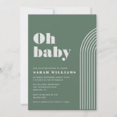 レトロ抽象芸術ベビーシャワー |招待状 招待状 (正面)
