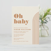 レトロ抽象芸術ベビーシャワー |招待状 招待状 (スタンド正面)