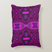 レトロ抽象芸術ホットピンクとマゼンタパターン アクセントクッション (正面(垂直))