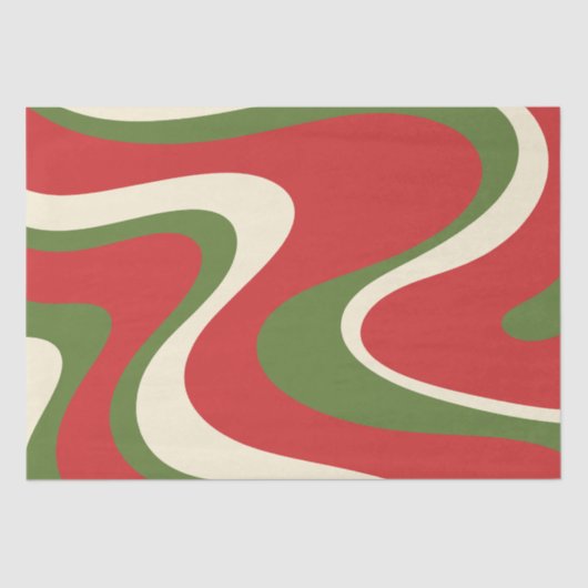 レトロ抽象芸術ボホトリップ(幻覚体験)のようなクリスマスパターン 薄葉紙 (正面)