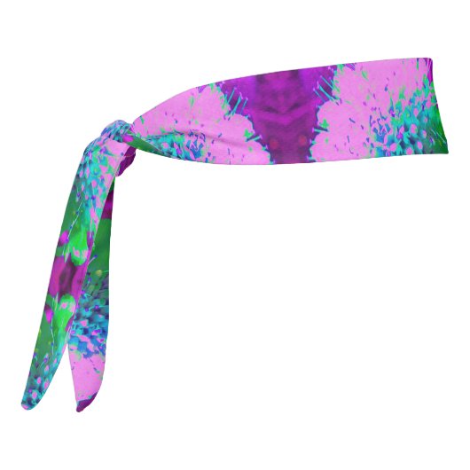 レトロ抽象芸術マゼンタおよびライムグリーン花 タイヘッドバンド (回転270)