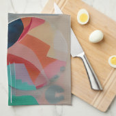 レトロ抽象芸術ミニマル美術 キッチンタオル (四つ折り)
