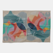 レトロ抽象芸術ミニマル美術 キッチンタオル (横)