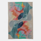レトロ抽象芸術ミニマル美術 キッチンタオル (縦)