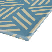 レトロ抽象芸術光学錯覚キューブのパターンブルー カッティングボード (角)