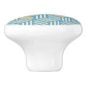 レトロ抽象芸術光学錯覚キューブのパターンブルー セラミックノブ (側面)