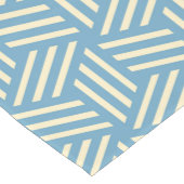 レトロ抽象芸術光学錯覚キューブのパターンブルー ミディアムテーブルランナー (コーナー)