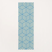 レトロ抽象芸術光学錯覚キューブのパターンブルー ヨガマット (正面)