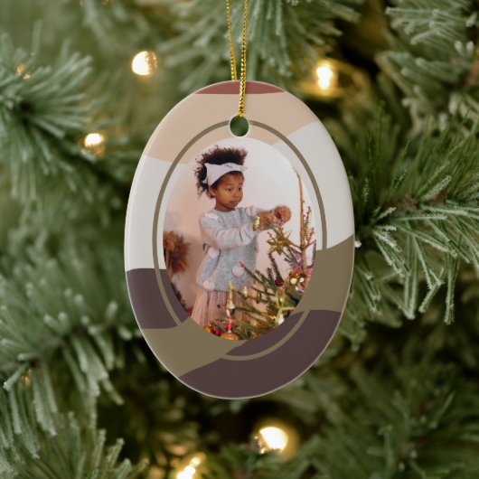 レトロ抽象芸術写真クリスマス セラミックオーナメント (ツリー)