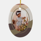 レトロ抽象芸術写真クリスマス セラミックオーナメント (正面)