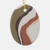 レトロ抽象芸術写真クリスマス セラミックオーナメント (裏面)