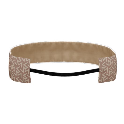 レトロ抽象芸術半モダン世紀の茶色のパターン アスレチックヘッドバンド (裏面)