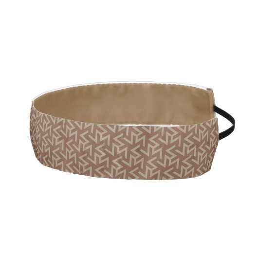 レトロ抽象芸術半モダン世紀の茶色のパターン アスレチックヘッドバンド (右)