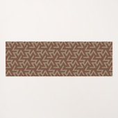 レトロ抽象芸術半モダン世紀の茶色のパターン ヨガマット (裏面(横))