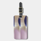 レトロ抽象芸術半円オンソフト金ゴールド ラゲッジタグ (正面縦)