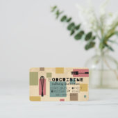 レトロ抽象芸術器料理料理人 名刺 (スタンド正面)