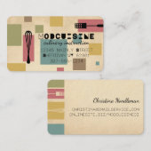 レトロ抽象芸術器料理料理人 名刺 (正面/裏面)