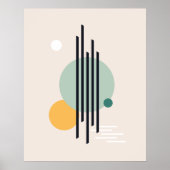 レトロ抽象芸術幾何学模様 ポスター (正面)