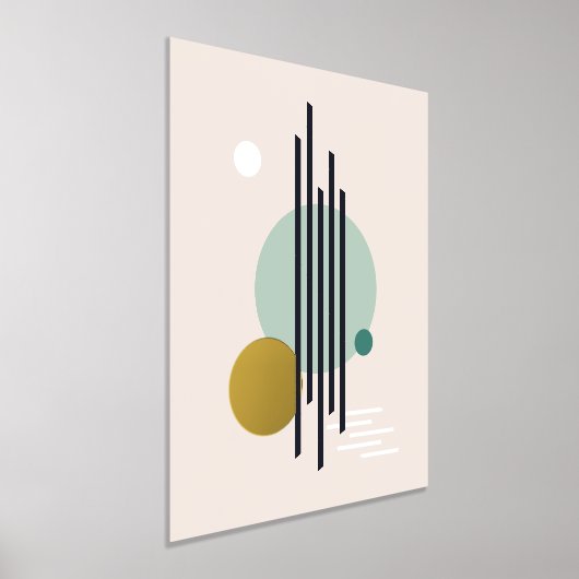 レトロ抽象芸術幾何学模様 箔ポスター (レイダウン)