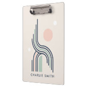 レトロ抽象芸術幾何学的アートライン円 クリップボード (左)