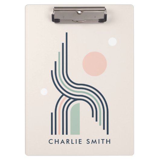 レトロ抽象芸術幾何学的アートライン円 クリップボード