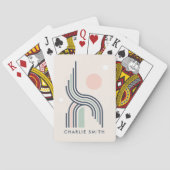 レトロ抽象芸術幾何学的アートライン円 トランプ (裏面)