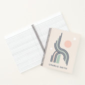 レトロ抽象芸術幾何学的アートライン円 ノートブック (内部)