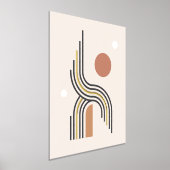 レトロ抽象芸術幾何学的アートライン円 箔ポスター (レイダウン)