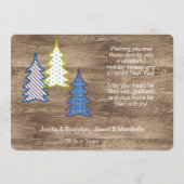 レトロ抽象芸術木目模様のクリスマスツリー シーズンカード (裏面)