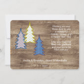 レトロ抽象芸術木目模様のクリスマスツリー シーズンカード (裏面)