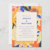 レトロ抽象芸術植物性おもしろい結婚の全てを一つにする 招待状 (正面)