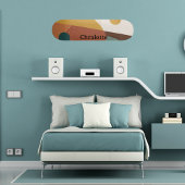 レトロ抽象芸術模様の茶色の緑 スケートボード