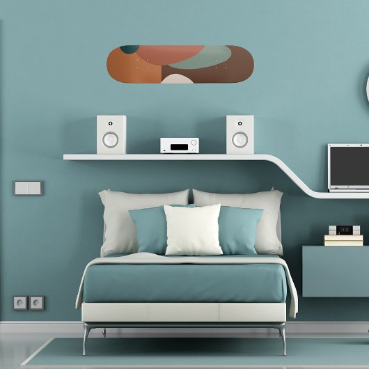 レトロ抽象芸術模様茶色 スケートボード