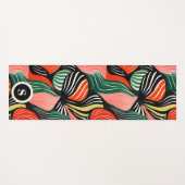 レトロ抽象芸術波パターン ヨガマット (正面(横))