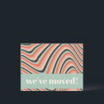 レトロ抽象芸術波形ストライプピーチ移動アドレス ポストカード<br><div class="desc">この抽象芸術ウェーブアクアと桃の引っ越しましたはがきでスタイルに新しいストライプ家を発表しなさい。アクアよくはしゃぐと桃の波と鎮静色は、おもしろいを作成し、新しいアドレスを共有する方法パーソナライズされた。大きな動きにはデザインと明モダンるい雰囲気が完璧に融合している。</div>