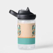 レトロ抽象芸術熱帯ビーチサーフボード ウォーターボトル (右面)