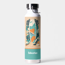 レトロ抽象芸術熱帯ビーチサーフボード