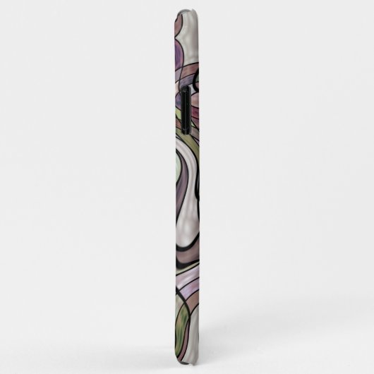 レトロ抽象芸術紫バイオレットモザイクアートパターン Case-Mate iPhoneケース (裏面/右)