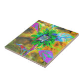 レトロ抽象芸術絵画ヒマワリ金ゴールド タイル (側面)