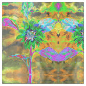 レトロ抽象芸術絵画ヒマワリ金ゴールド ファブリック (クローズアップ)