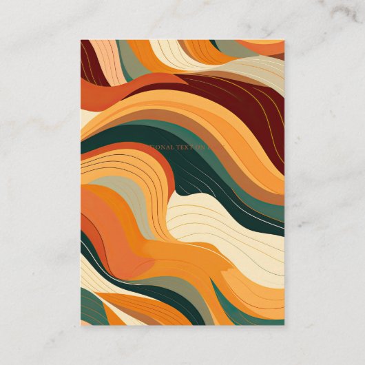 レトロ抽象芸術自然テラコッタオレンジ結婚ズ エンクロージャーカード (裏面)