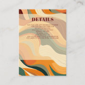 レトロ抽象芸術自然テラコッタオレンジ結婚ズ エンクロージャーカード (正面)