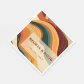 レトロ抽象芸術自然テラコッタオレンジ結婚ズ スタンダードランチョンナプキン (角)