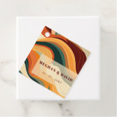 レトロ抽象芸術自然テラコッタオレンジ結婚ズ フェイバータグ (インサイチュ)