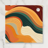 レトロ抽象芸術自然テラコッタオレンジ結婚ズ フェイバータグ (裏面)