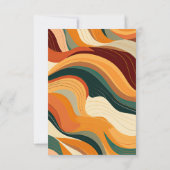 レトロ抽象芸術自然テラコッタオレンジ結婚ズ 出欠カード (裏面)