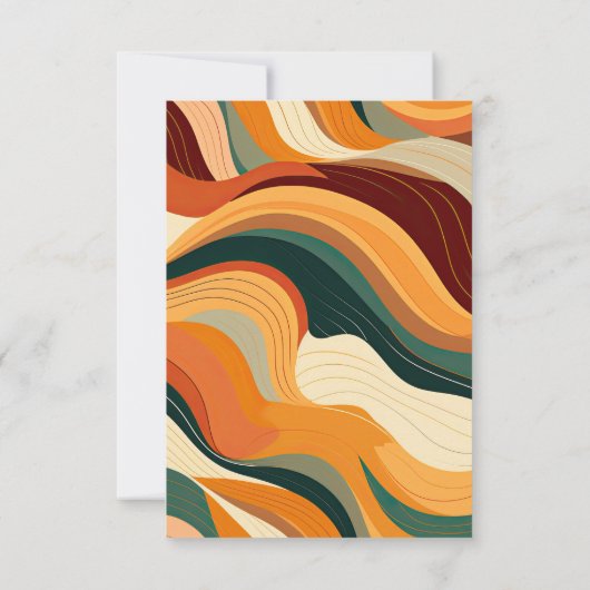 レトロ抽象芸術自然テラコッタオレンジQRコード 出欠カード (裏面)