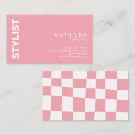 レトロ抽象芸術赤面ホワイトチェッカーボアートード  名刺